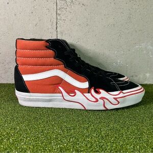 Vans Sk8-Hi Flame Burnt Ochre Orange Black Sneakers Shoes Men’s 9.5